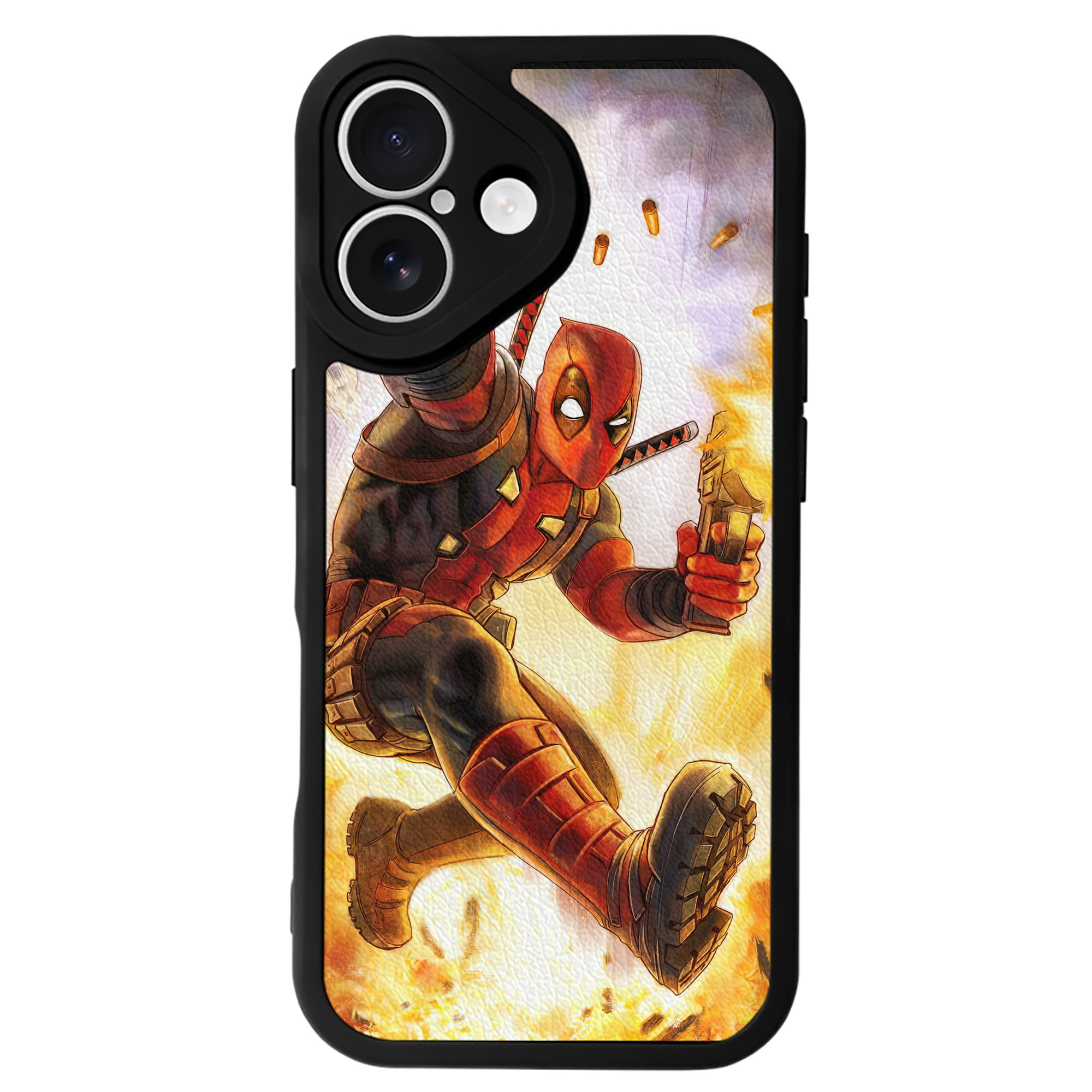 （画像用） Deadpool デッドプール 【iPhone 16シリーズ対応】シリコンスマホケース（レザー調） 材質：シリコン